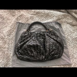 100% AUTHENTIC MIU MIU INTRECCIO WOVEN ANTHRACITE BAG (RET$1989)